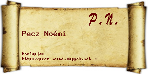 Pecz Noémi névjegykártya