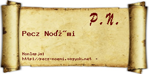 Pecz Noémi névjegykártya